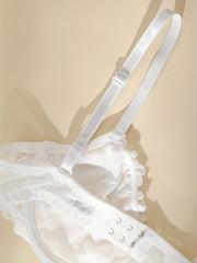 Lace Plunge Push Up Bra Comfortable & Breathable Women's Lingerie