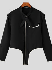 Irregular Blazer Men's Stand Collar Solid Suit Jacket Spring Summer
