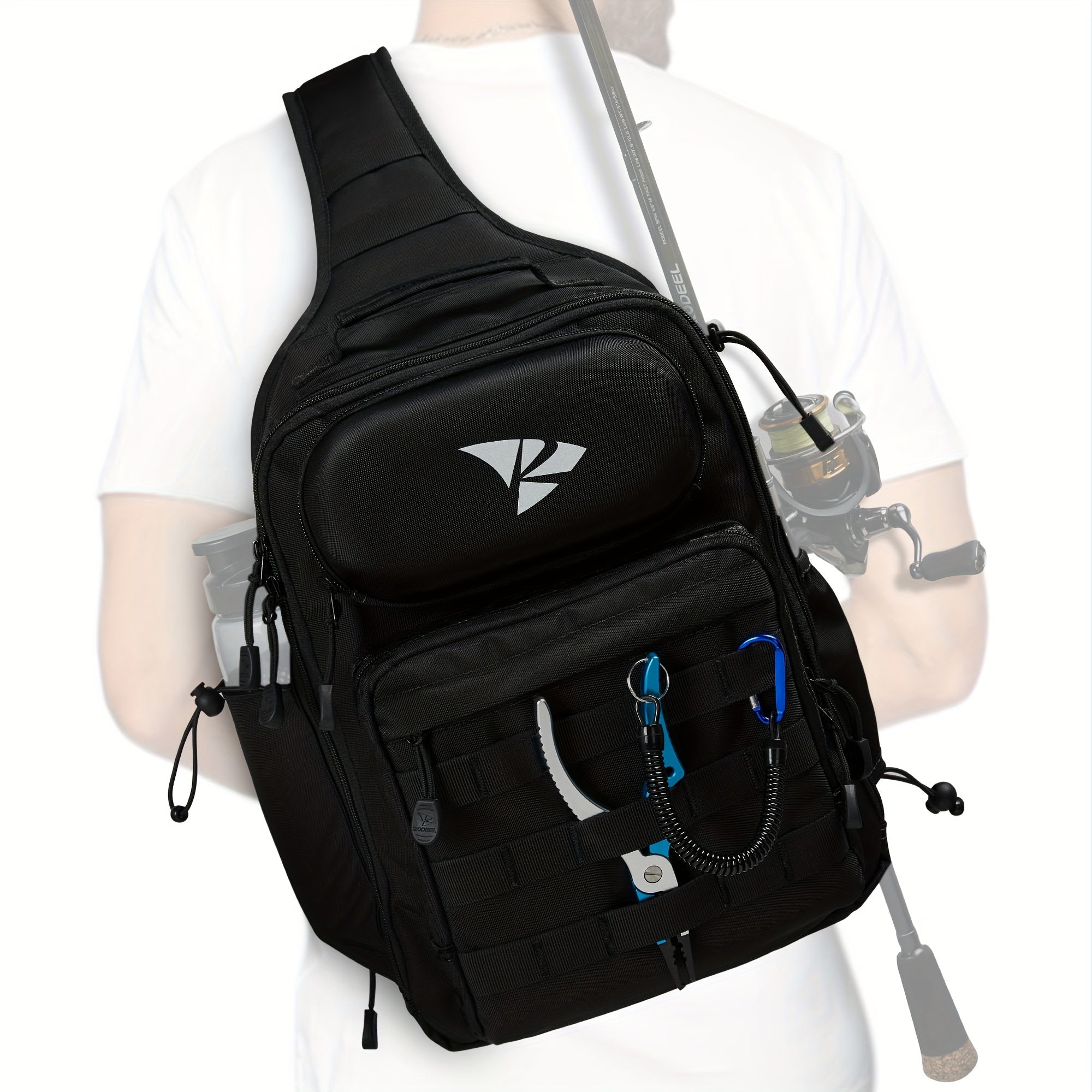 Fishing Tackle Backpack With Rod Holder Large Capacity Multi-functional Backpack