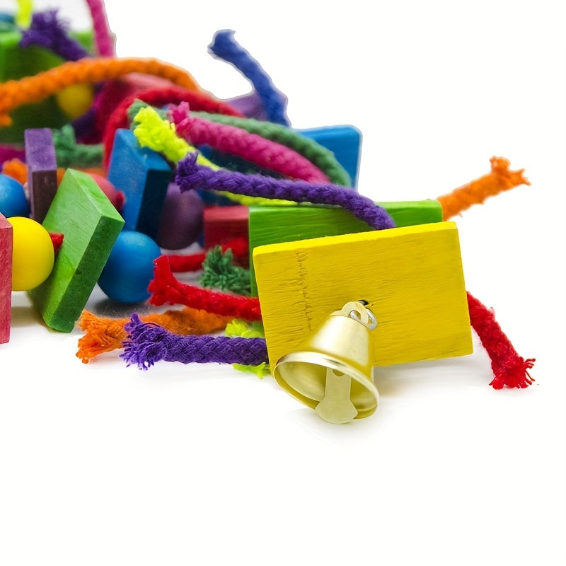 Colorful Parrot Toys Set - Bridges, Blocks, Ropes & More