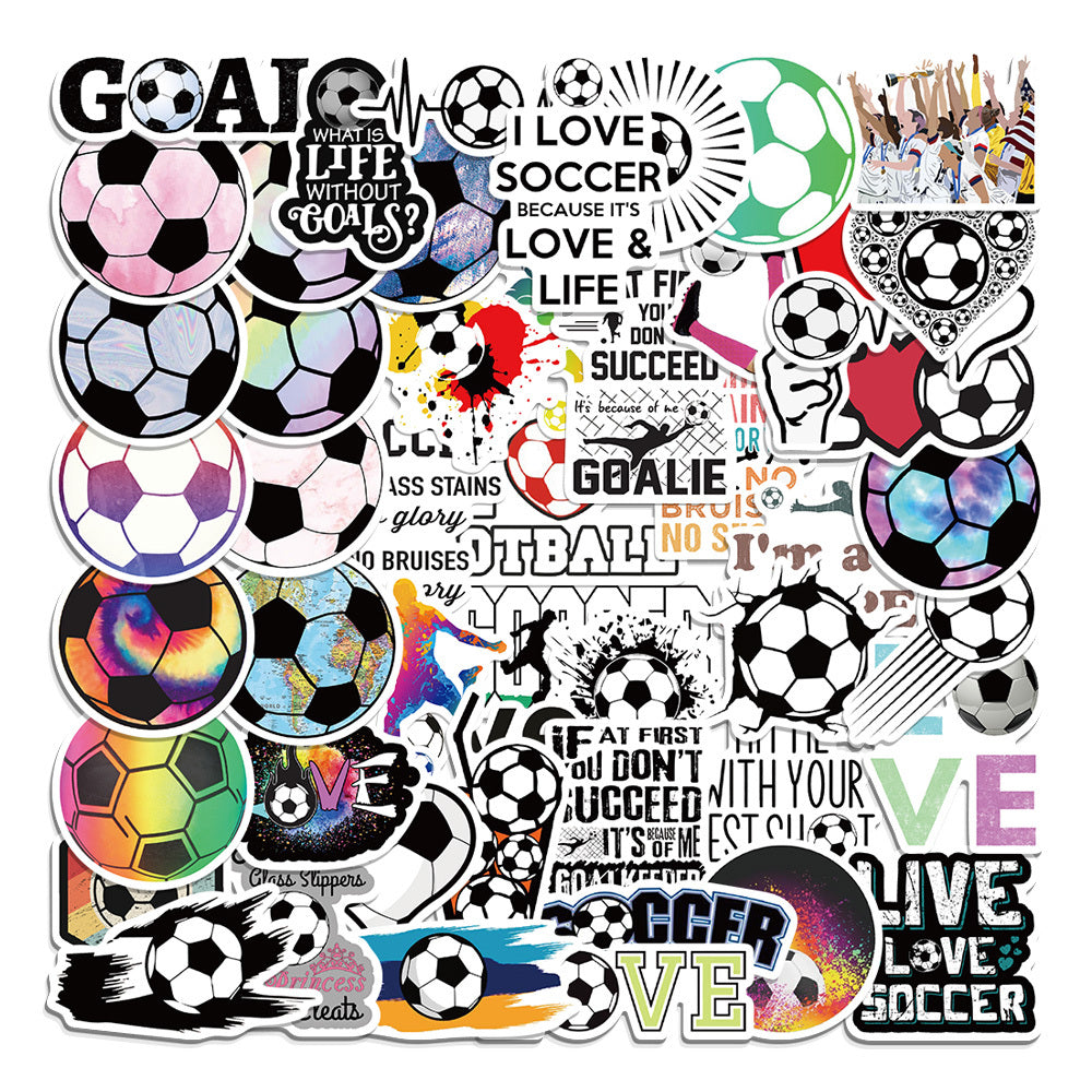 Set of 50 Unique Football Stickers for Water Bottles Helmets Luggage & More
