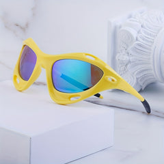 Y2K Wrap Around Sunglasses Hollow Shield Eyewear UV400