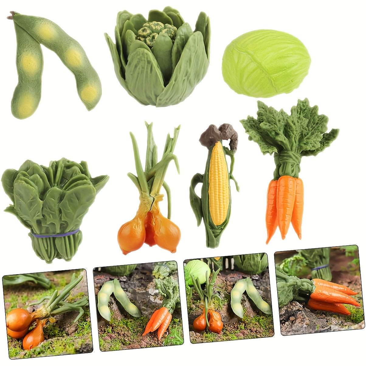 7pcs Vegetable Model Toys Artificial Corn Mini Simulation Cabbage