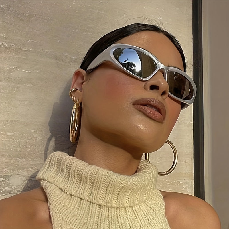 Y2K Wrap Around Sports Sunglasses Cyberpunk UV400 Sun Shades