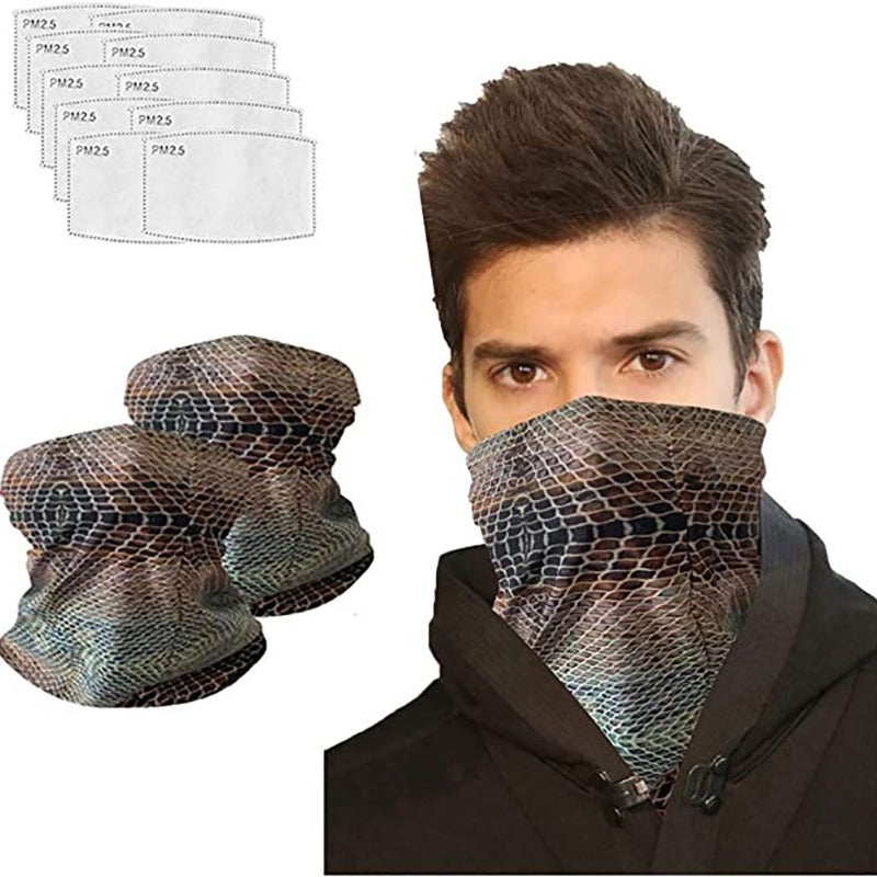 2 Pcs Neck Gaiter Bandana Half Face Balaclava Headwear Headgear Infinity Scarf