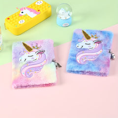 Unicorn Diary Set with Lock and Key Tie Dye Blended Journal