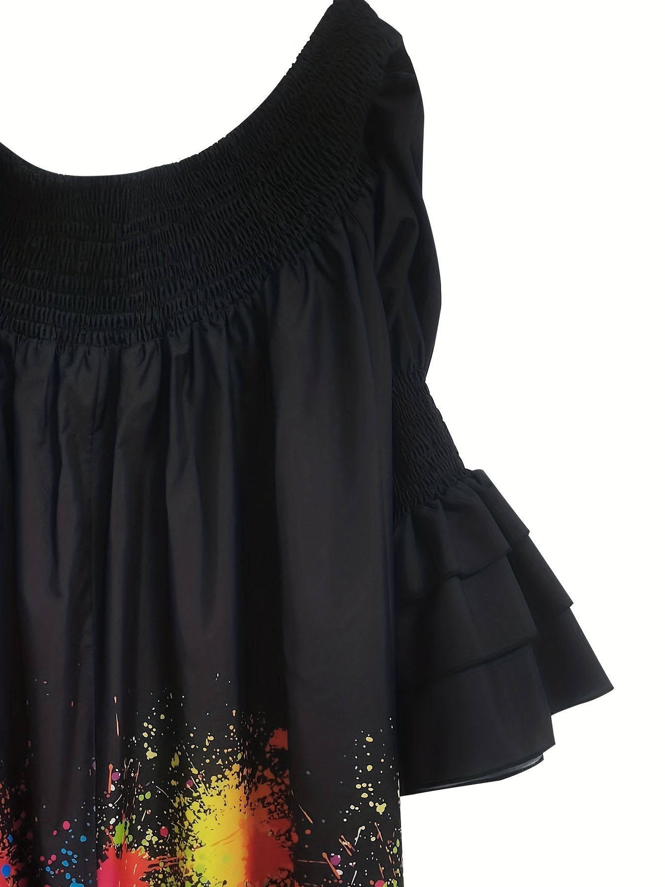  Casual Dress Women's Plus Ribbed Colorblock Off Shoulder Dress