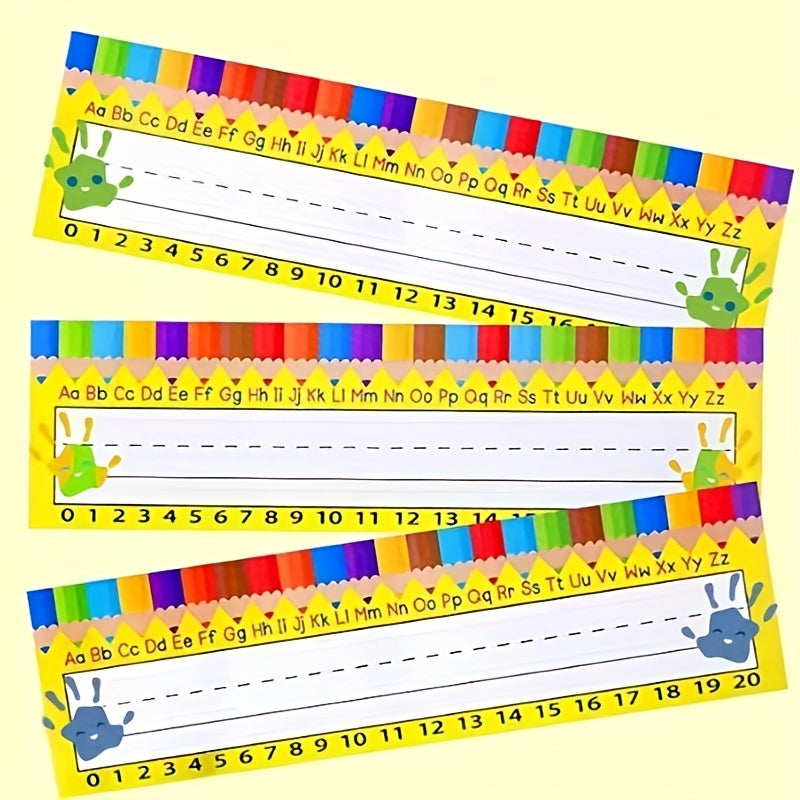 Student Pencil Pattern Name Tags 60 Pcs Classroom Desk Name Stickers