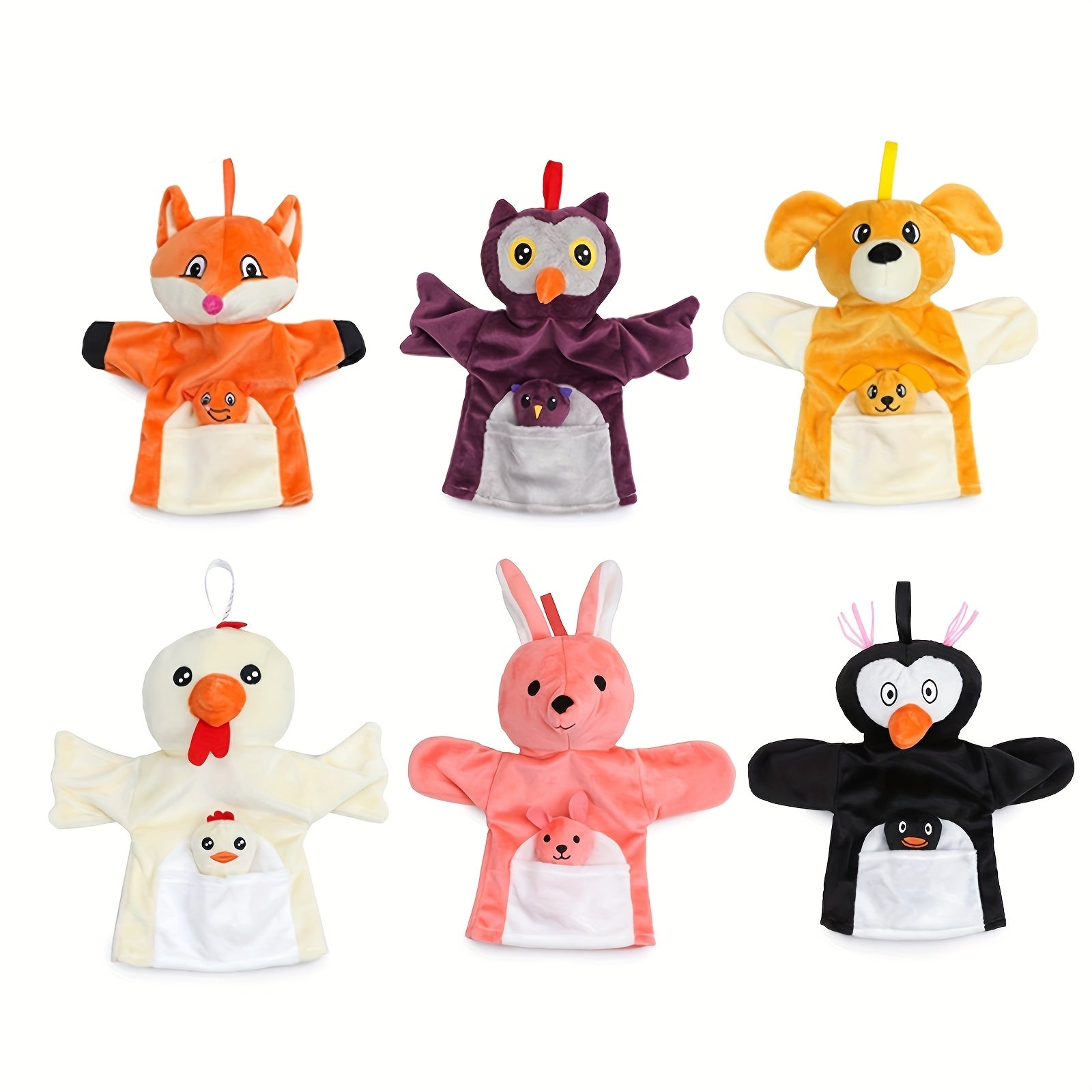 Parent Child Hand Puppet Plush Toy Set 9.84 Inches