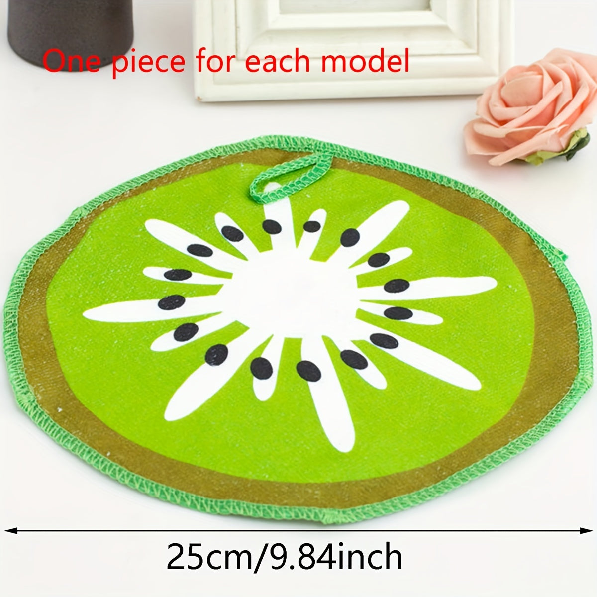 4pcs Fruit Pattern Hanging Towel Absorbent Soft Towel For Bathroom