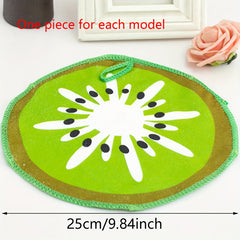 4pcs Fruit Pattern Hanging Towel Absorbent Soft Towel For Bathroom