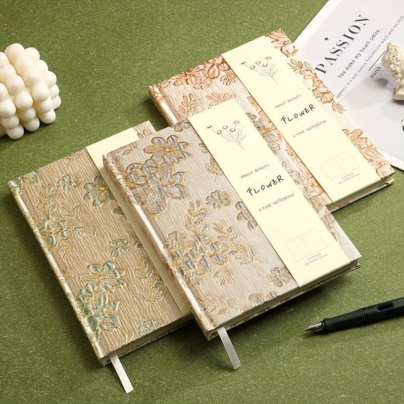 Embossed Fabric Covered Notebook with Textured Finish