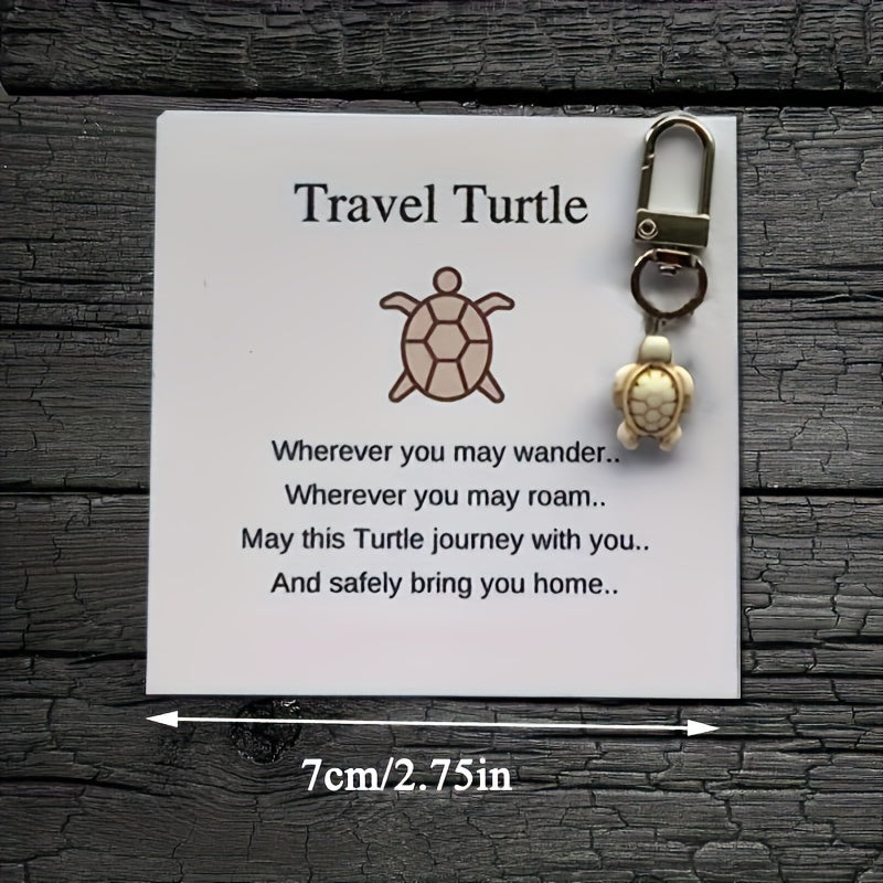 2pcs Mini Turtle Lucky Keychain Keyring Bag Charm Pendant Gift