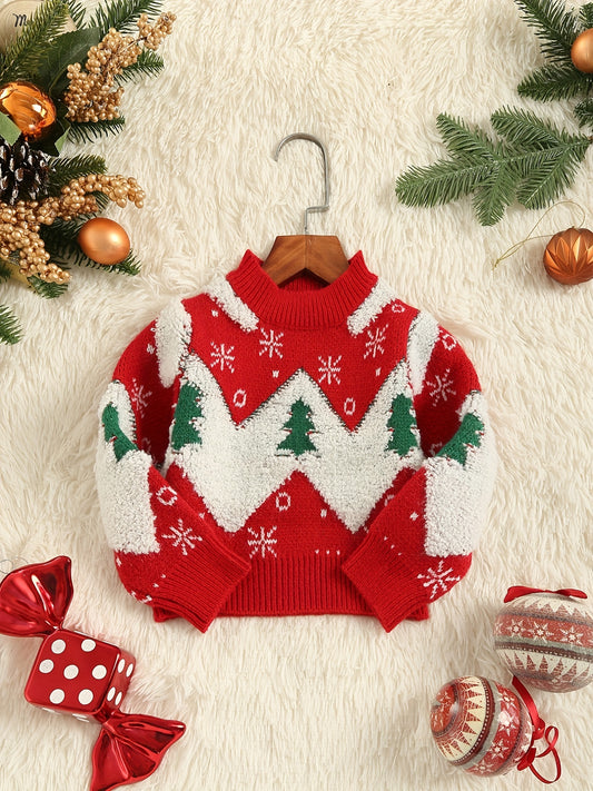 Christmas Kids Knitted Pullover Sweater Top