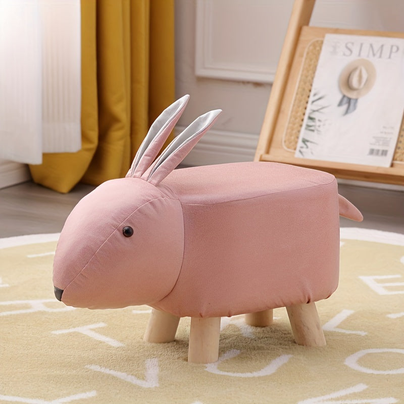 Animal Stools Small Rabbits Solid Wood Stools Cartoon Stools