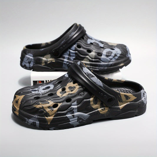 Women's Graffiti Clogs Hollow Out Garden Shoes Outdoor Shoes