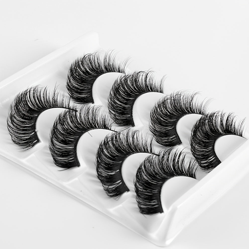 4 Pairs Fluffy Natural Volume Eyelashes Daily Party Makeup