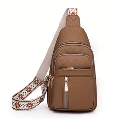 Women's Vintage Chest Bag PU Leather Crossbody Bag