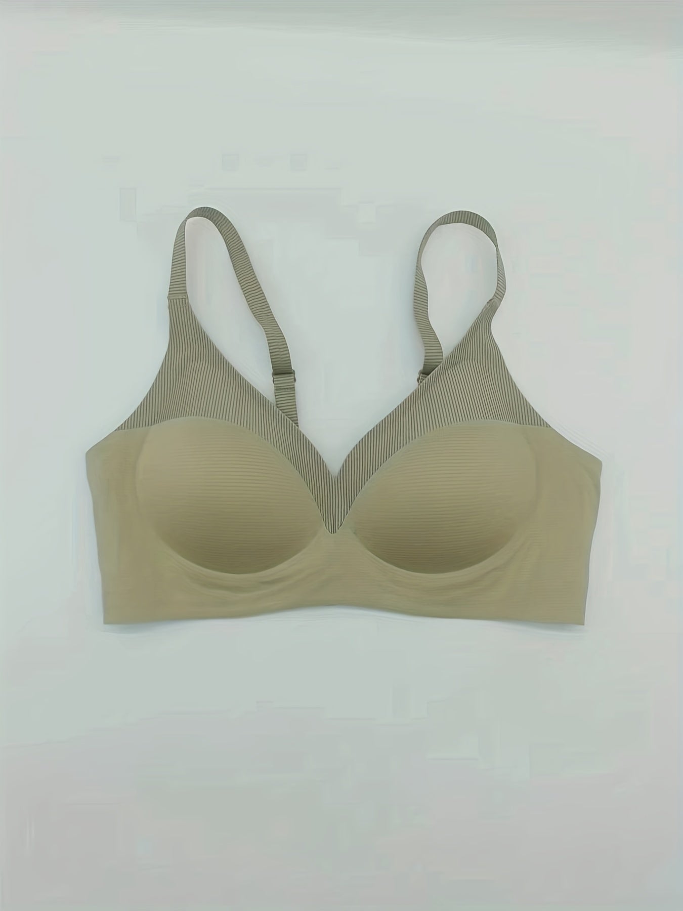 Striped Wireless Push Up Bra - Comfy & Breathable