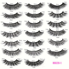 20 Pairs False Eyelashes Natural Fluffy Thick Full Strip Lash Mix Styles