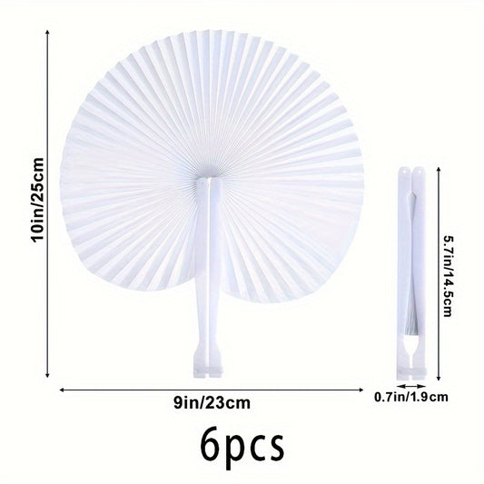 6pcs Party Paper Fan Set for Pure Decoration