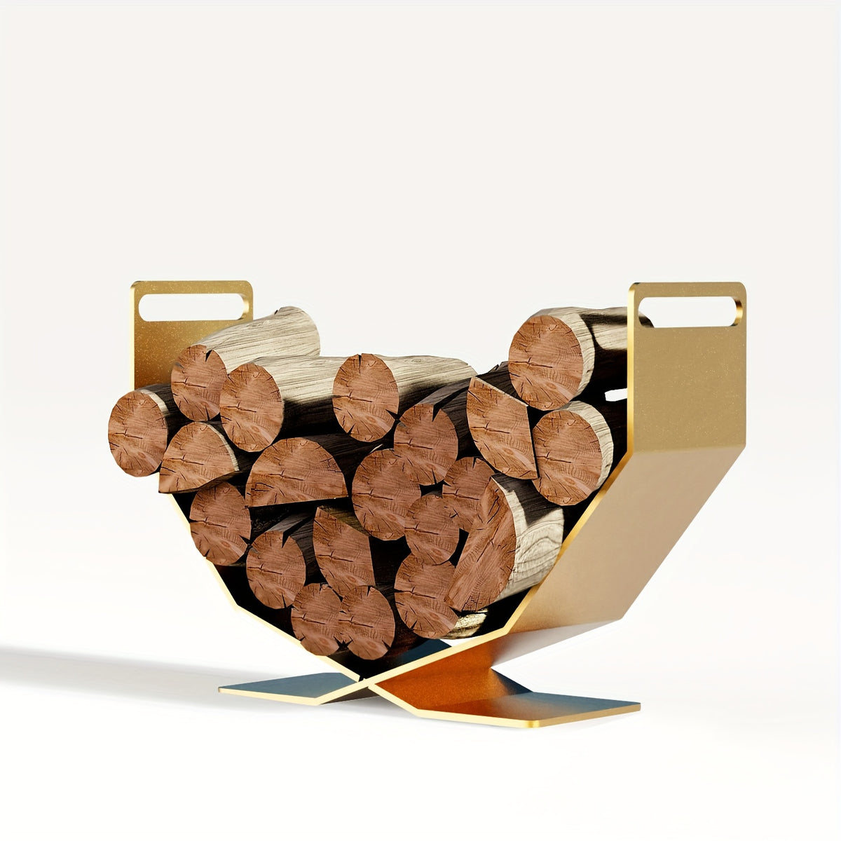 Decorative Heavy Duty Firewood Rack Log Storage Holder Indoor Outdoor