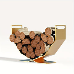 Decorative Heavy Duty Firewood Rack Log Storage Holder Indoor Outdoor