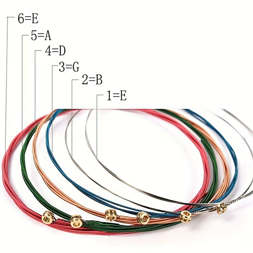 6 Pcs Acoustic Guitar Strings Set of 6 Steel Replacement High Accessories