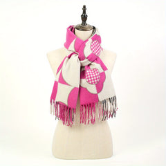 Cashmere Scarf Long Warm Fringed Shawl Casual Plaid Printed Unisex Wrap