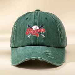 MAMA Ponytail Ripped Baseball Cap Washed Distressed Dad Hat