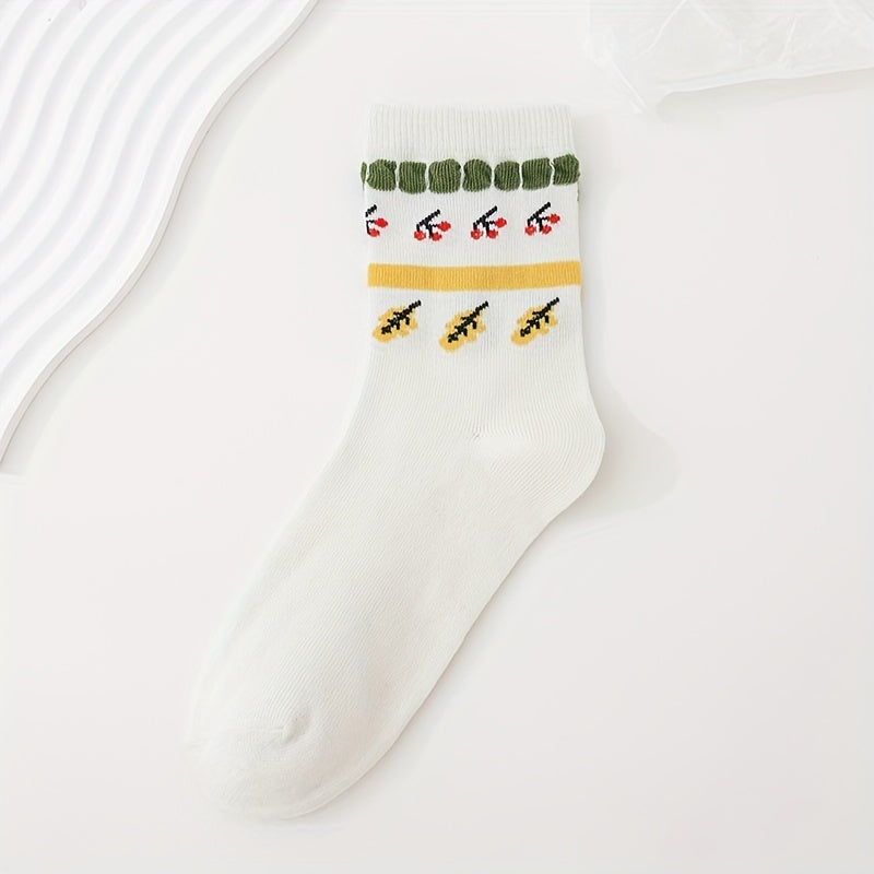 5 Pairs Cartoon Print Socks Women's Stockings