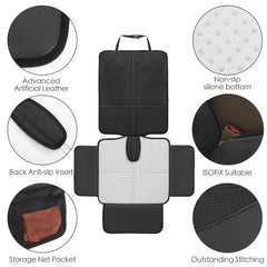 2 Pack Large Car Seat Protectors for Kids with Storage Bag