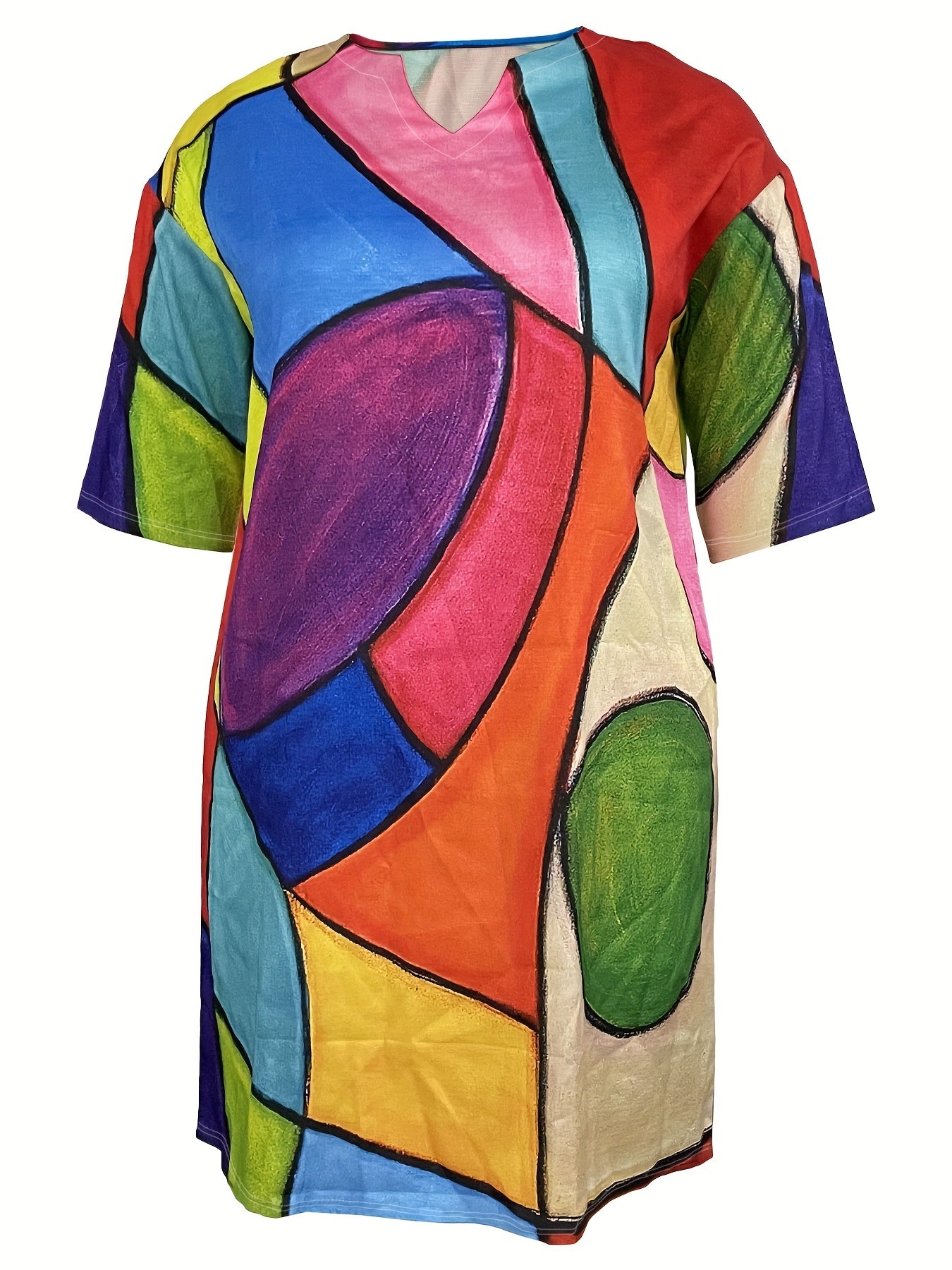  Casual Dress Women's Plus Graphic Print Half Sleeve
