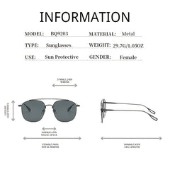 Double Bridge Square Aviator Sunglasses Metal Gradient Golf Driving Eyewear