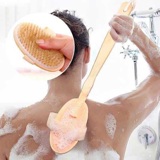 Detachable Long Handle Body Rubbing Shower Brush - Exfoliating Tool