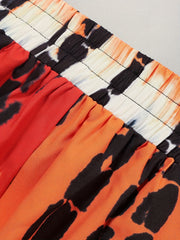 Plus Size Colorblock Tie Dye Wide Leg Pants