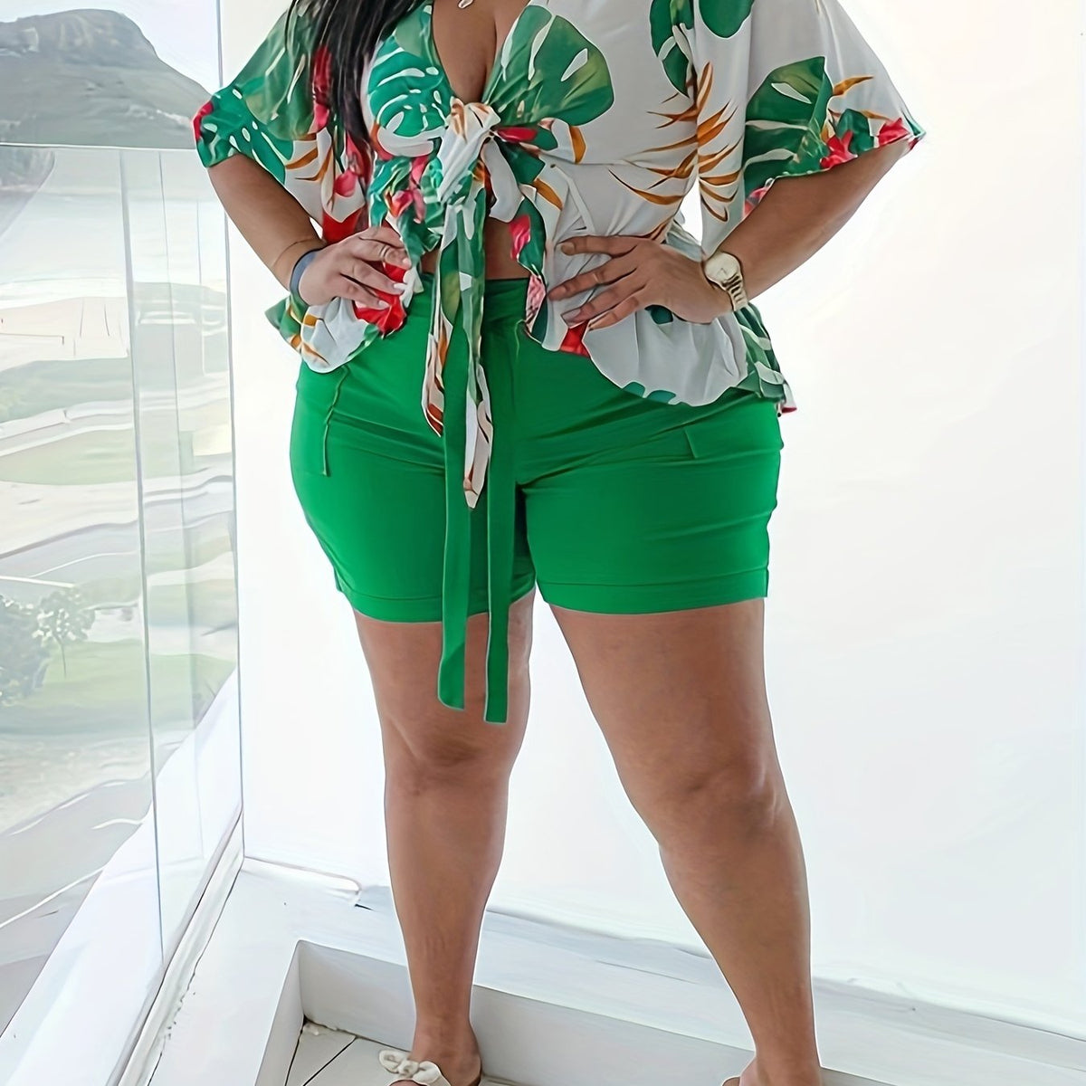  Tropical Print 2 Piece Set