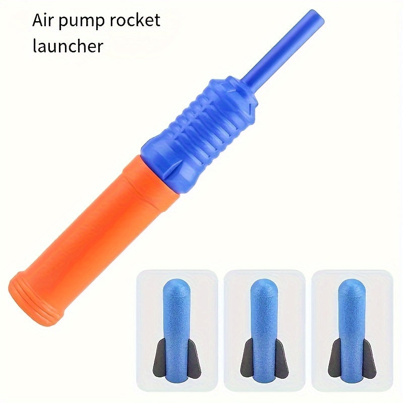 Hand Powered Rocket Launcher Toy Outdoor Fun Prank Gag Gift Durable