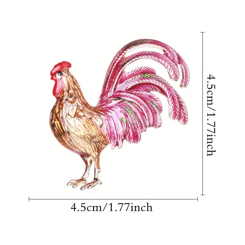 Rooster Brooch Enamel Jewelry Winter Accessories Brooch Pin for Men