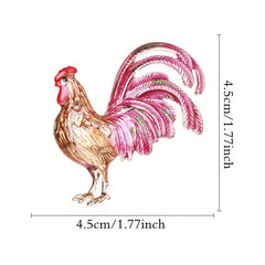 Rooster Brooch Enamel Jewelry Winter Accessories Brooch Pin for Men