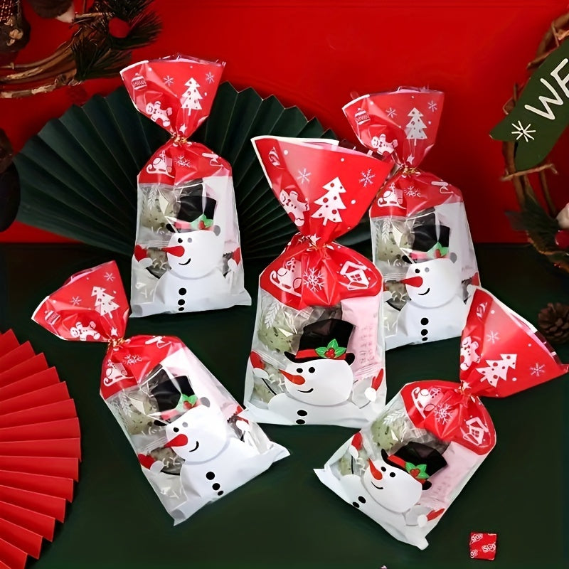 50Pcs Christmas Gift Bags Holiday Decorations Candy Packaging Bags