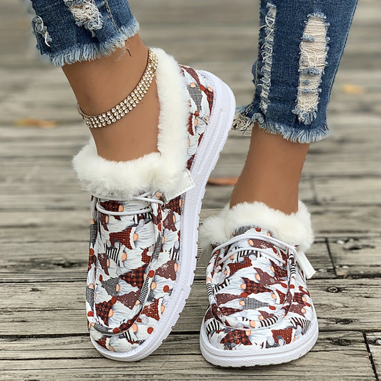 Women's Christmas Snow Boots Plush Comfort Flats