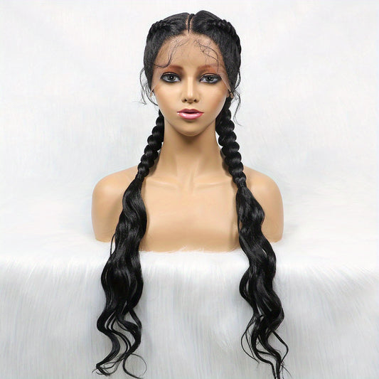 12 Cm Synthetic Cornrow Braided Wigs Lace Front Wigs With Baby Hair
