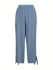  Cut Out Tie Side Tapered Leg Pants With Pockets