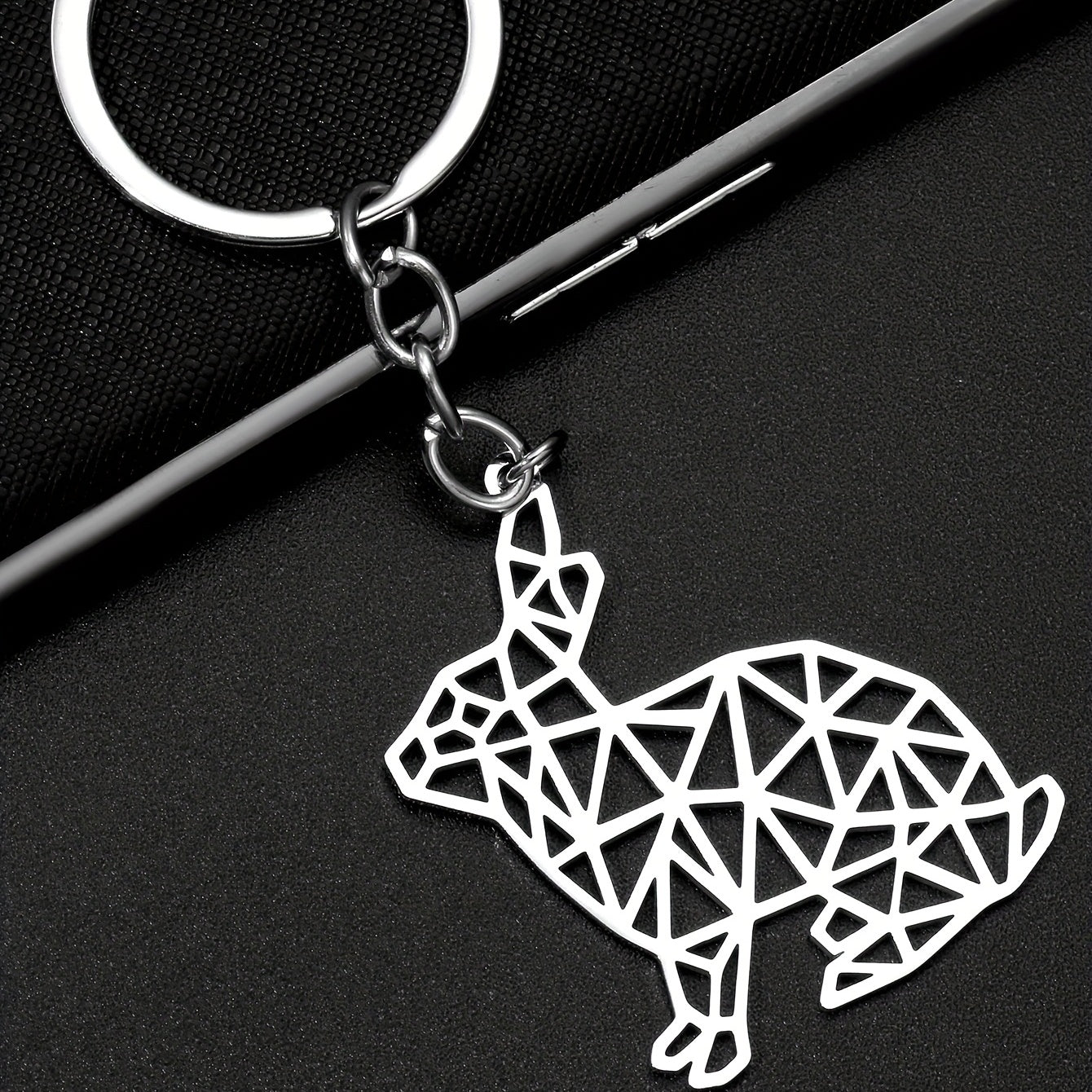 Stainless Steel Rabbit Keychain for Men