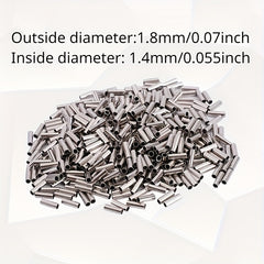 500pcs Copper Tube Connectors Crimping Sleeves Fishing Line Wire Leader