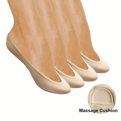 4 Pairs Solid No Show Socks Lightweight Low Cut Ankle Socks Women's Stockings