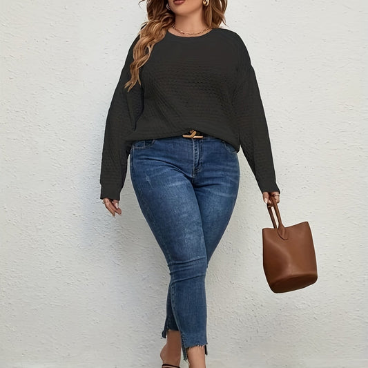  Eyelet Embroidered Long Sleeve Sweater
