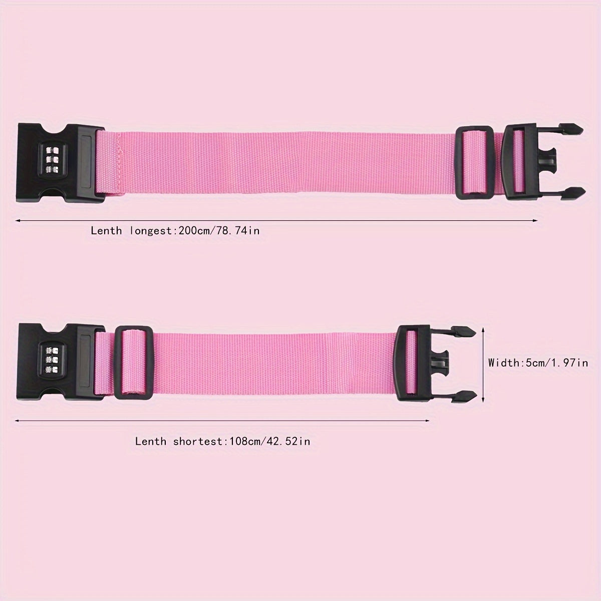 Adjustable Luggage Strap w/Combination Lock