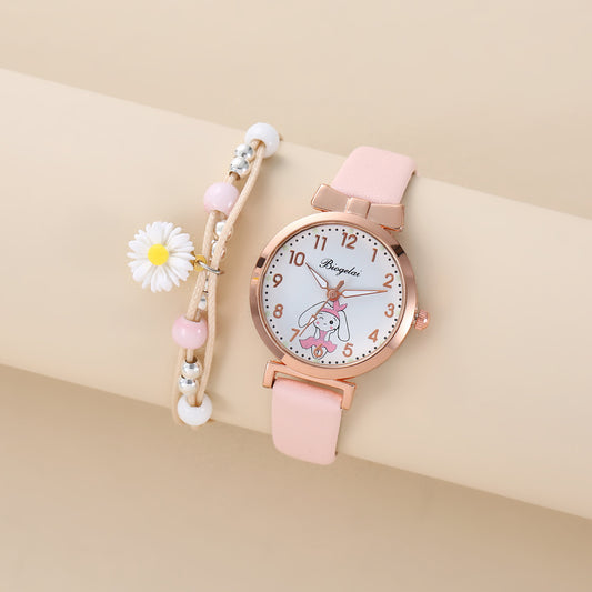 Autumn Winter Girls Quartz Watch Daisy Bracelet